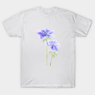 2 purple anemone watercolor T-Shirt